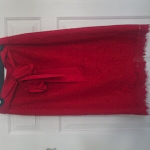 ❤️NWT J.Crew Red Lace Skirt with Tie Belt